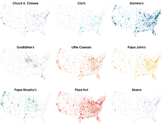 Illustration for article titled Map: What's The Nearest Pizza Chain?